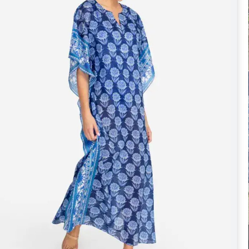 NWT - Johnny Was Yao Floral-Print Maxi Kaftan - 3X - Picture 2 of 12